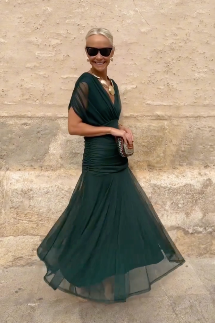 Luisa — Abito lungo da sera con scollo a V