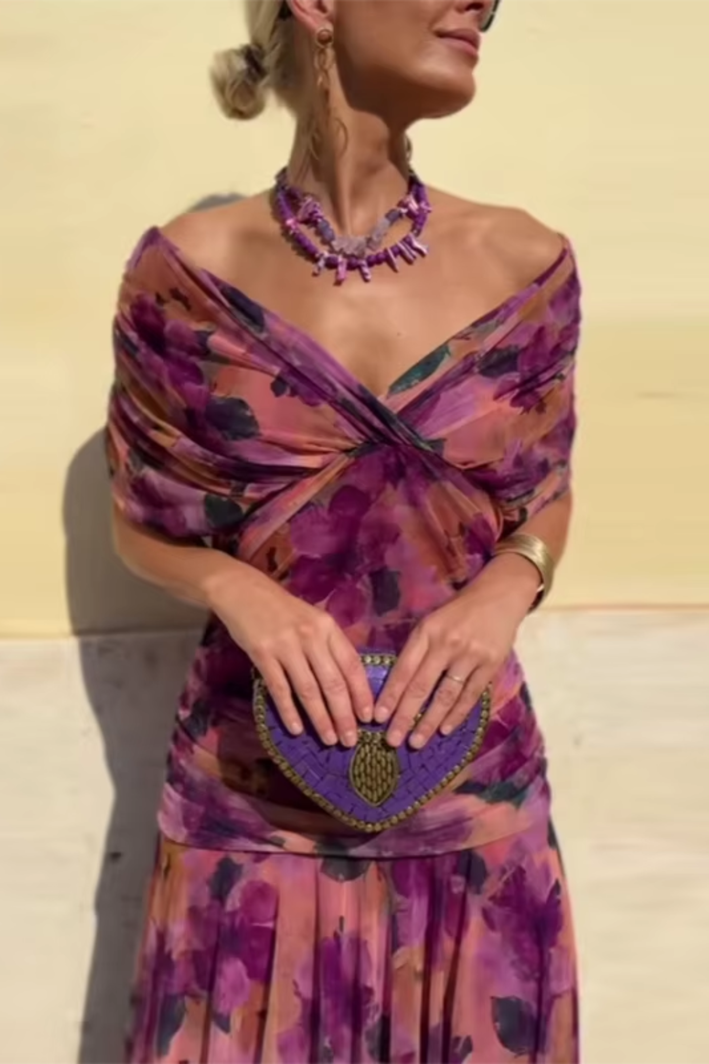 Luisa — Abito lungo da sera con scollo a V