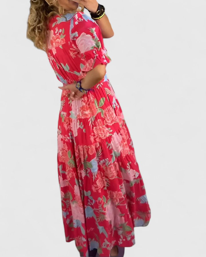 Miriam — Abito floreale con scollo a V