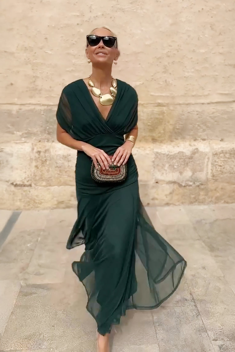 Luisa — Abito lungo da sera con scollo a V
