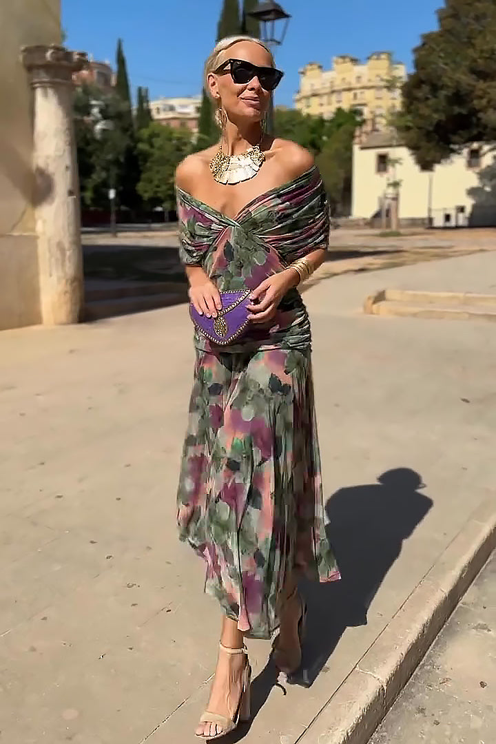 Luisa — Abito lungo da sera con scollo a V