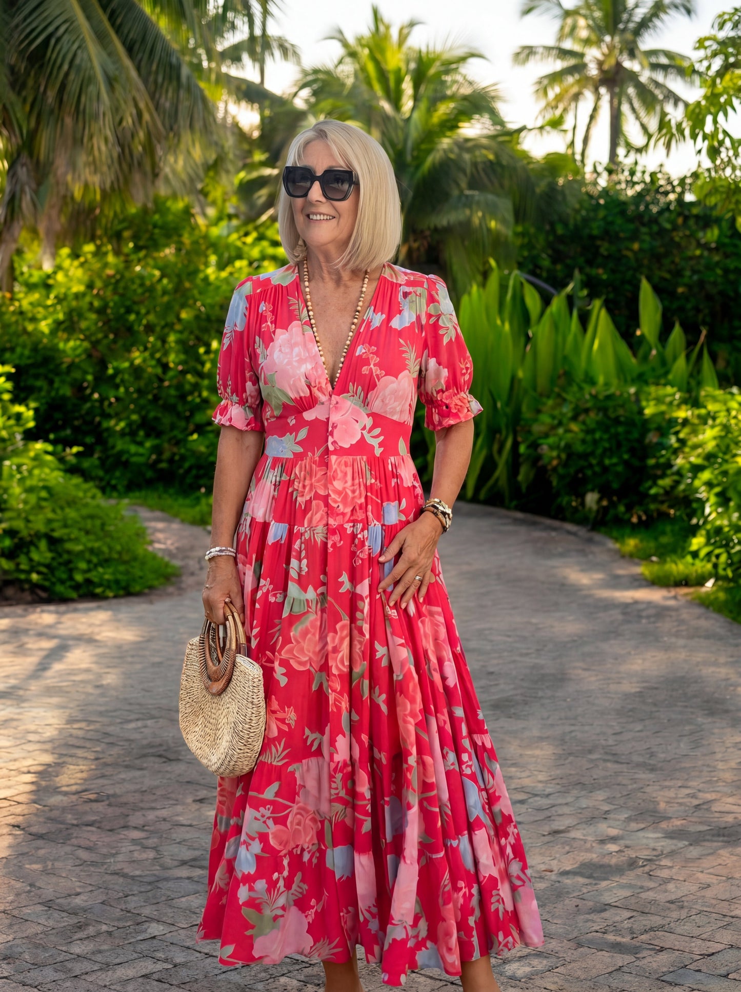 Miriam — Abito floreale con scollo a V
