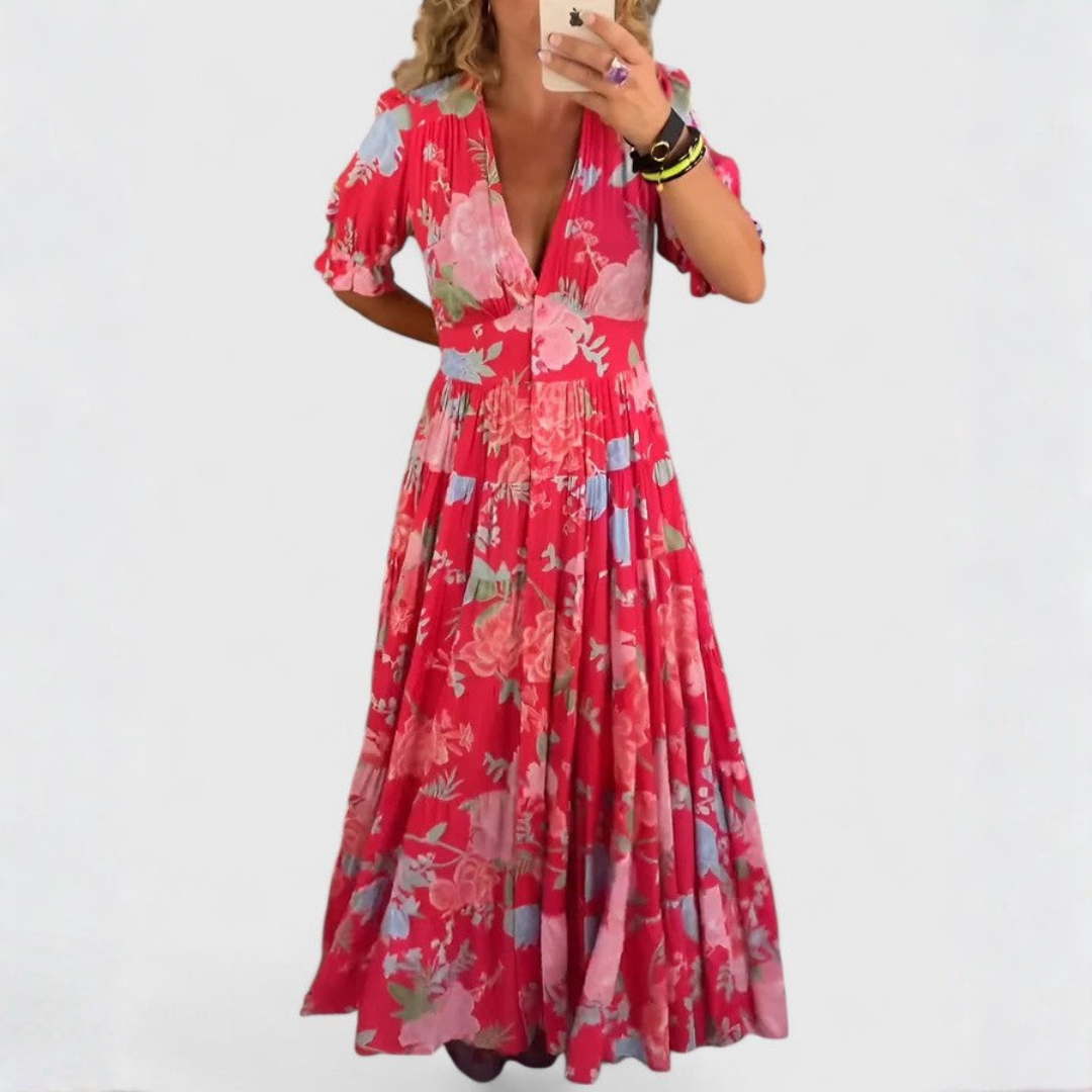 Miriam — Abito floreale con scollo a V